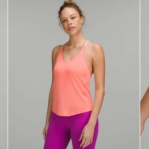 Lululemon Modal-Silk Yoga 8 Tank Top Peach Orange EUC